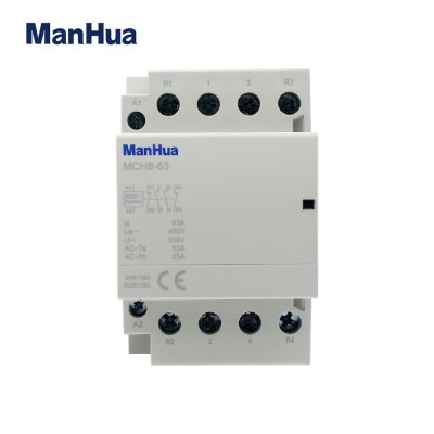 Manhua  2NO+2NC  63A Household Electric AC Contactor MCH8-63 Elevator Modular Contactor 400V