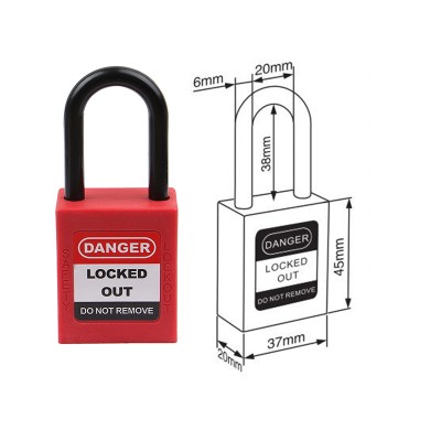 ManHua 38mm P38P Keyed Alike Padlock For Ralay Switch Anti-touch Insulation shackle Safety Lockout